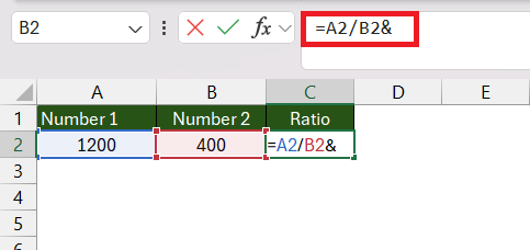 Calculate Ratio in Excel