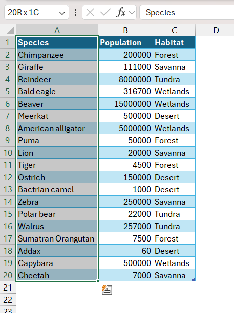 Sort Data in Excel