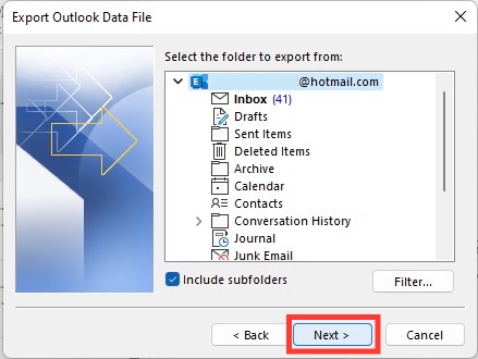 Outlook Email Backup