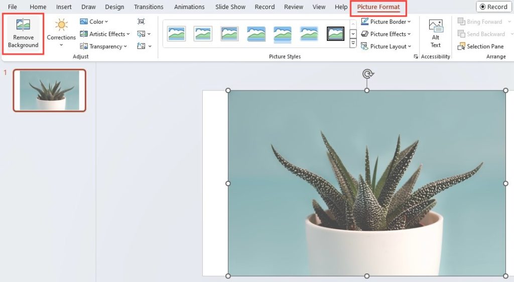 Transparent pictures in powerpoint