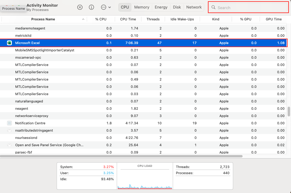 force quit on excel mac