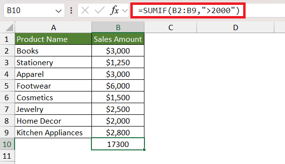 Add numbers in excel