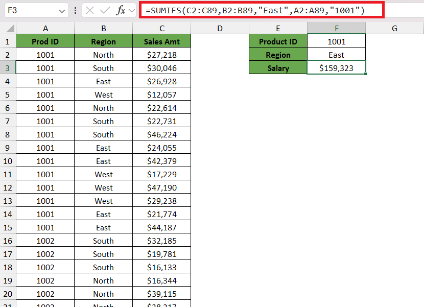 Add numbers in excel