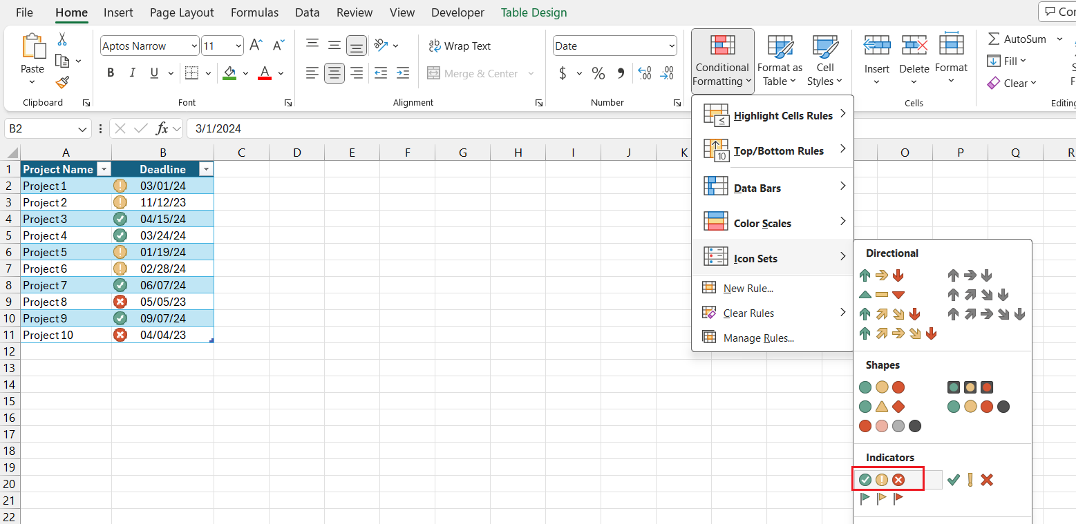 conditional formatting dates