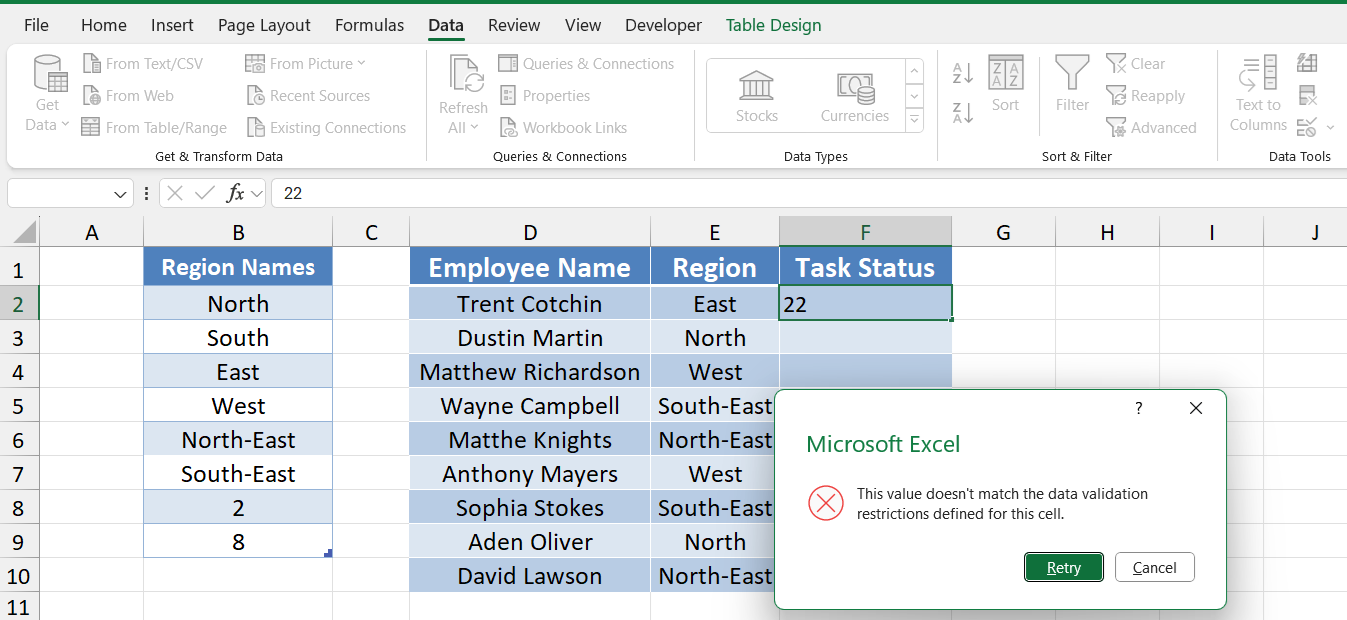 data validation