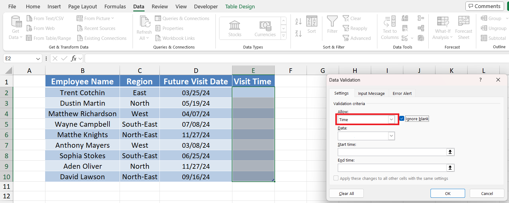 data validation