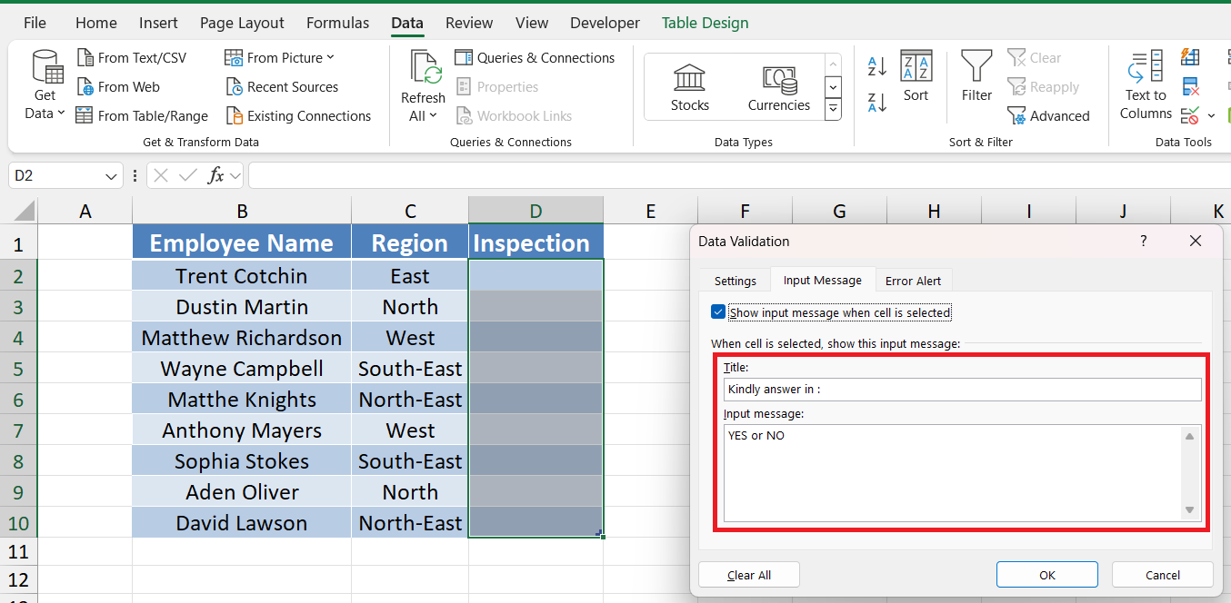 data validation