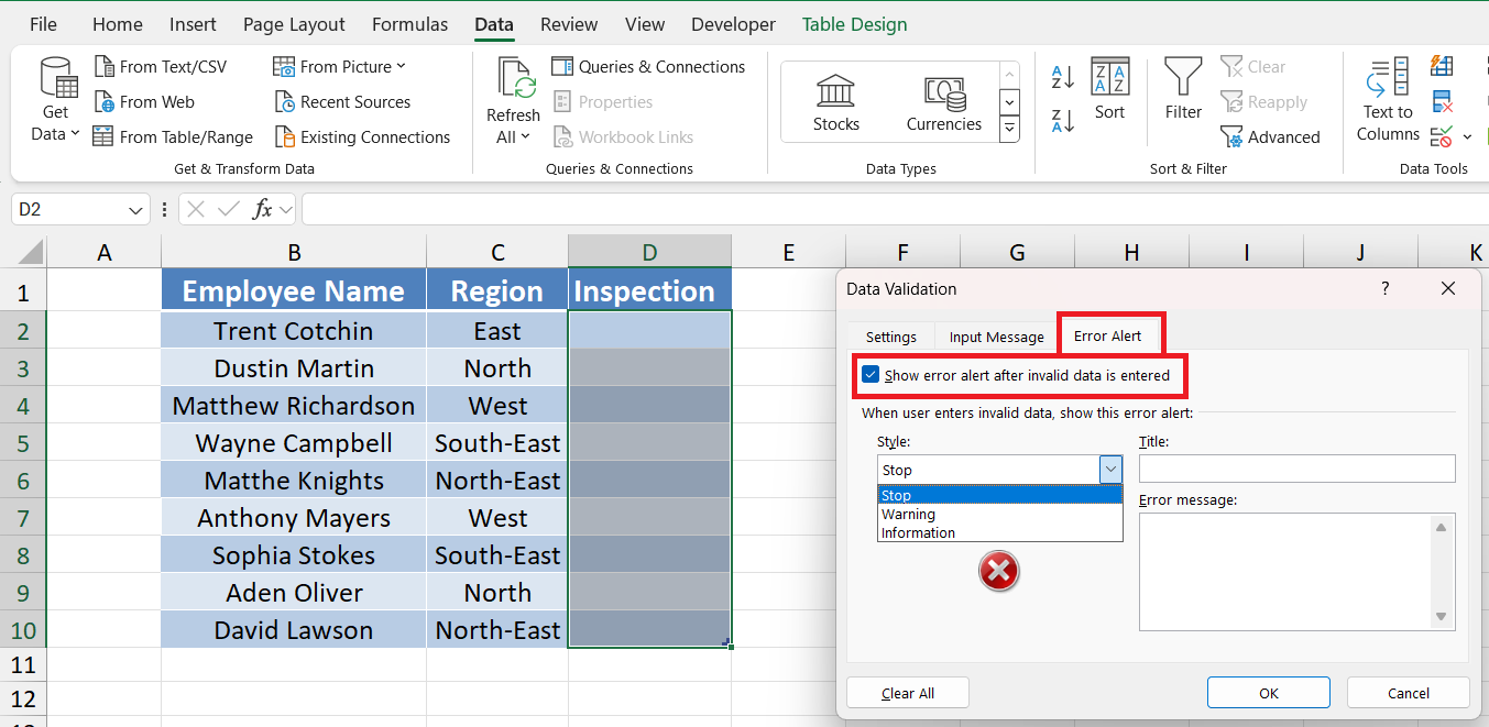 data validation