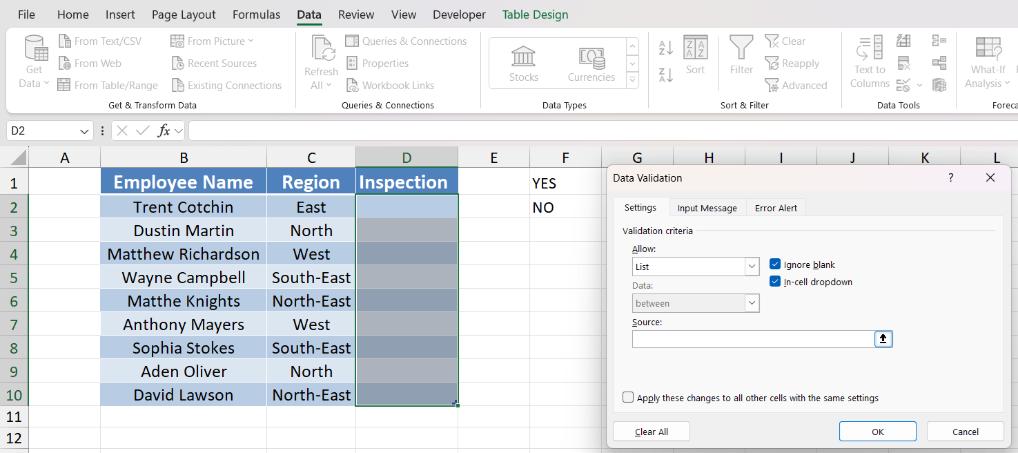 data validation