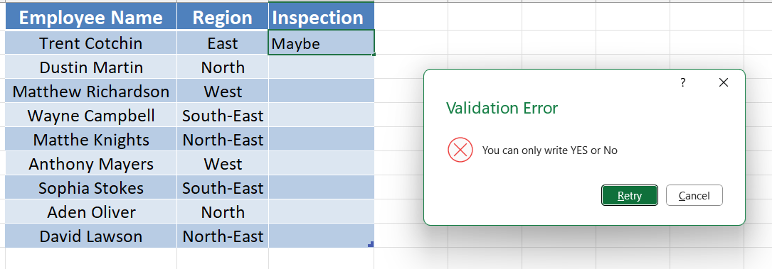 data validation