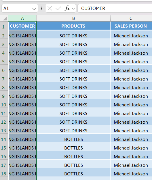 autofit column in excel