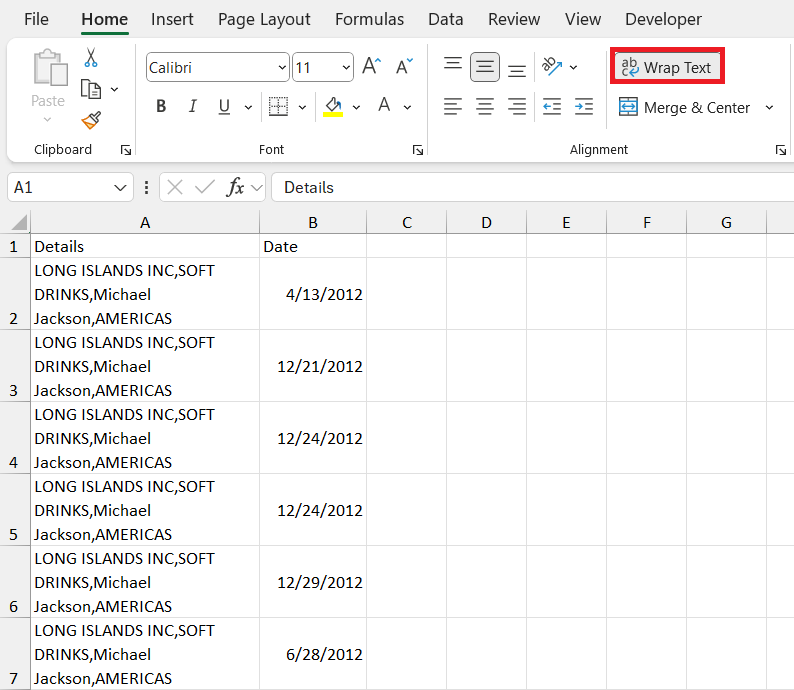 autofit column in excel