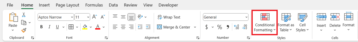 conditional format blank cells in excel