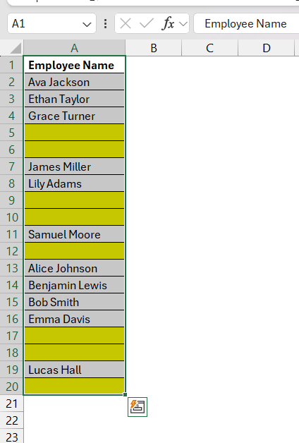 conditional format blank cells in excel