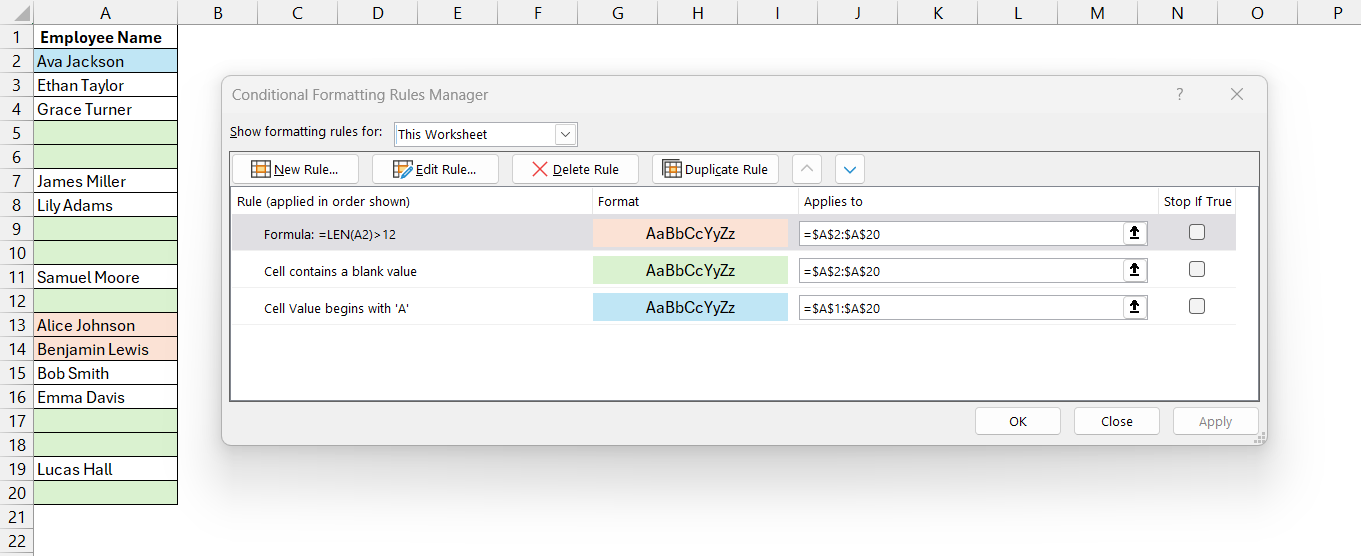 conditional format blank cells in excel