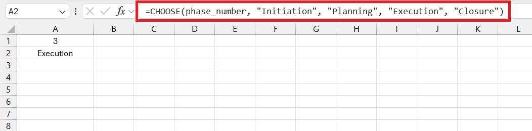 choose function in excel