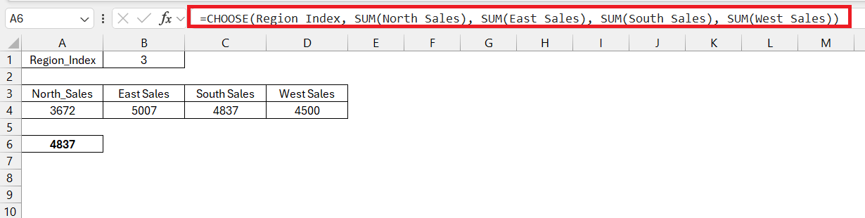 choose function in excel