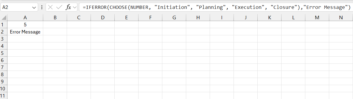 choose function in excel