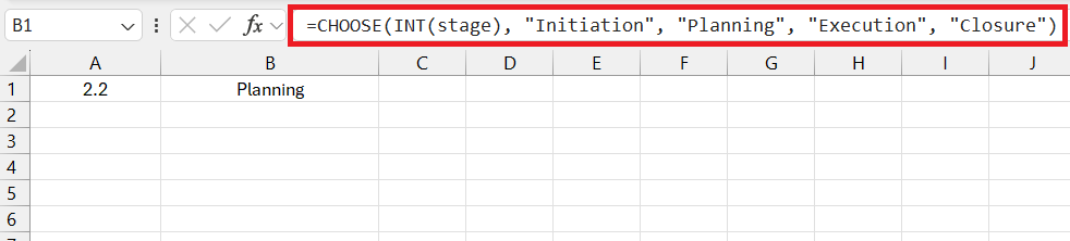 choose function in excel