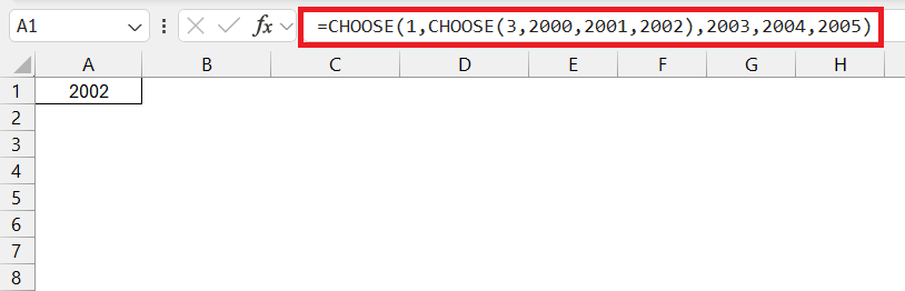 choose function in excel