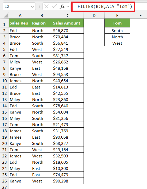 lookup row in excel