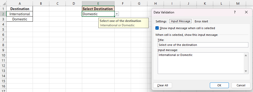 drop down menu in excel