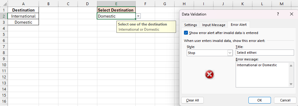 drop down menu in excel