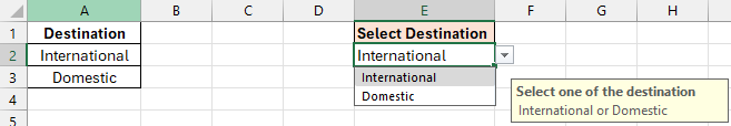 drop down menu in excel