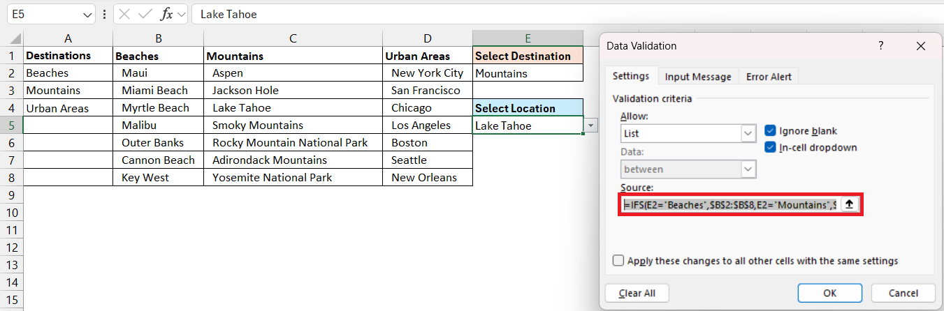 drop down menu in excel