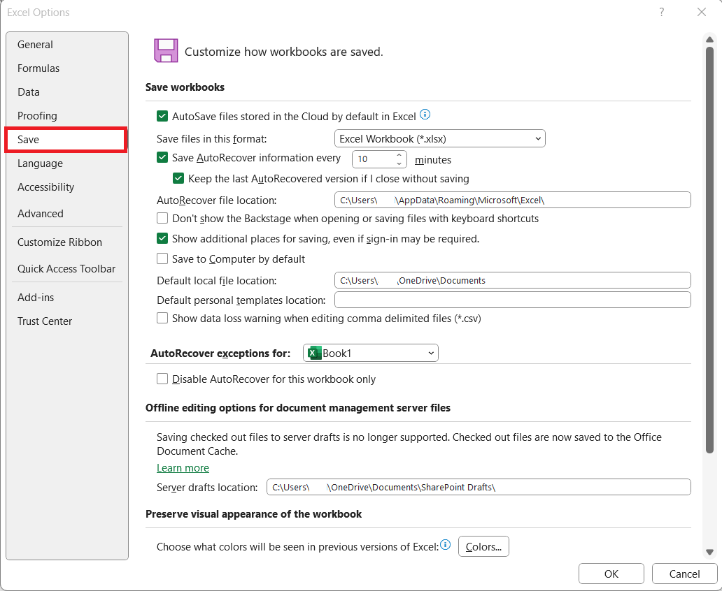 autorestore in excel