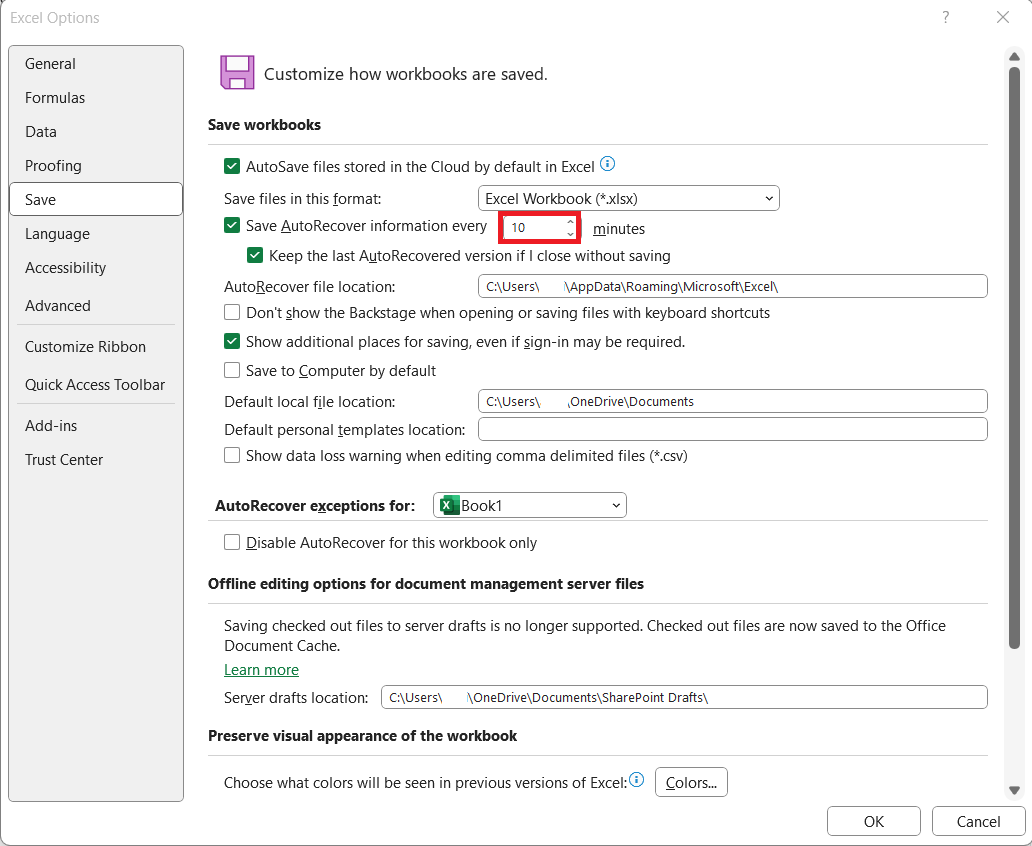 autorestore in excel