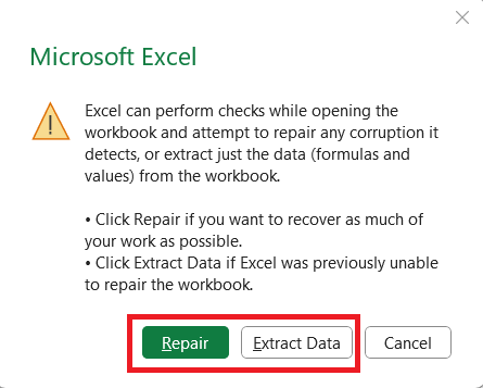 auto restore in excel