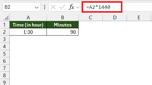 1.5 hours to minutes