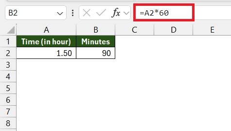 1.5 hours to minutes