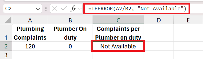 iferror function in excel