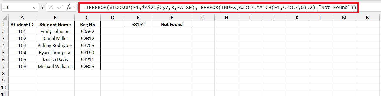 iferror function in excel