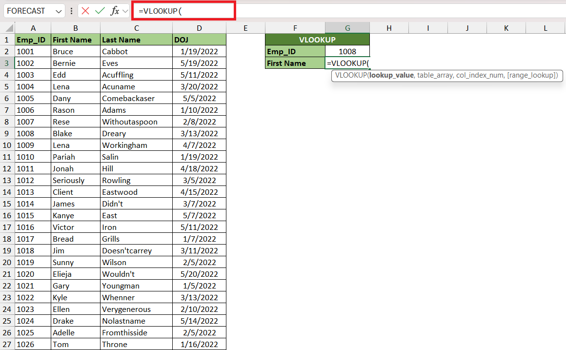 vlookup in excel