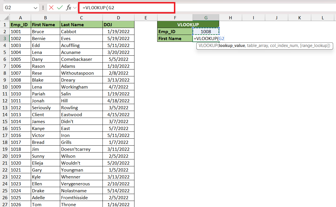 vlookup in excel