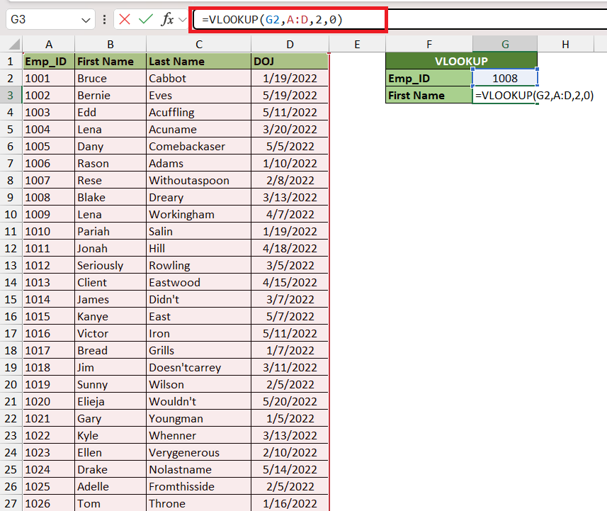 vlookup in excel