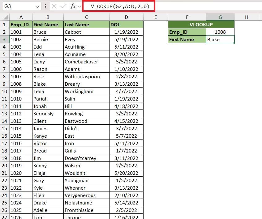 vlookup in excel