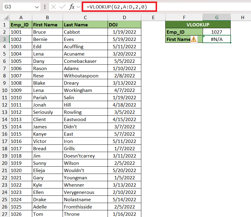 vlookup in excel