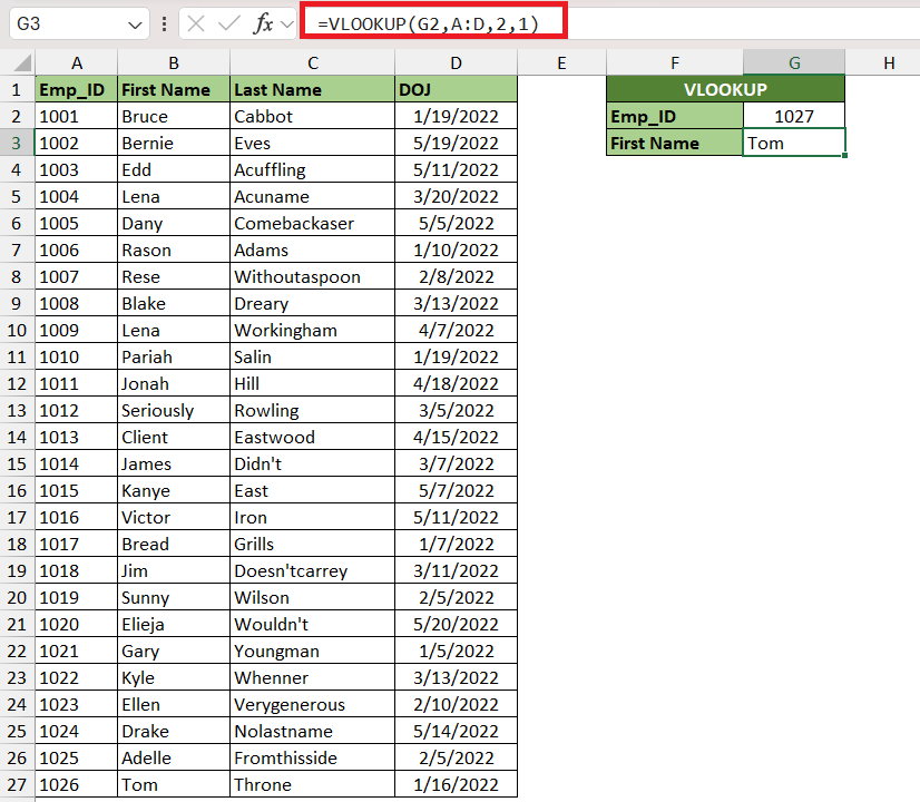 vlookup in excel