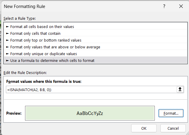 compare two columns