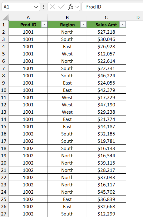 unfiltering in excel