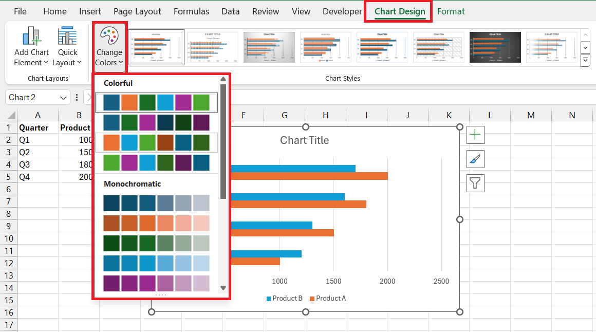 double bar graph in excel