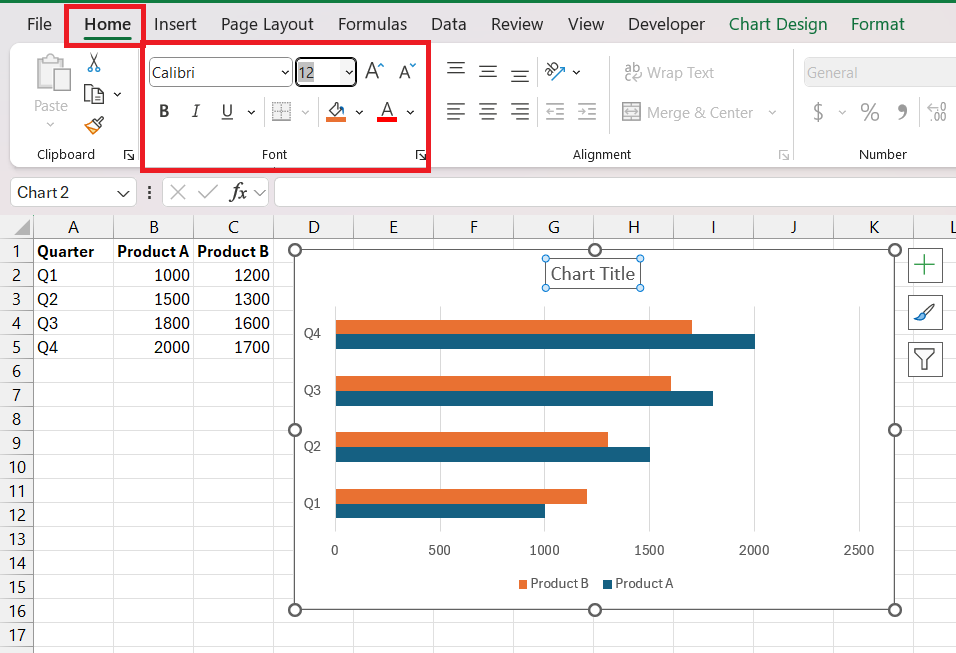 double bar graph in excel