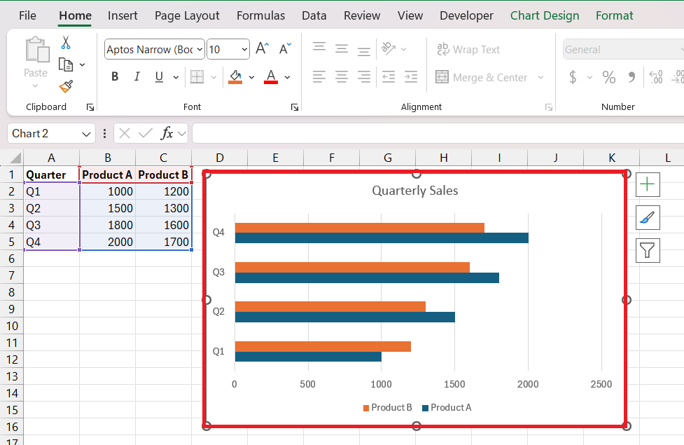 double bar graph in excel