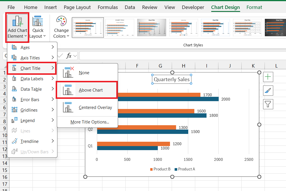 double bar graph in excel