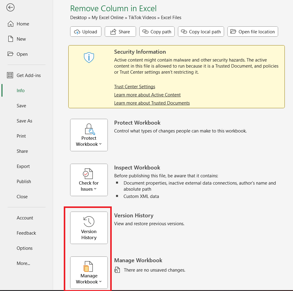 remove column