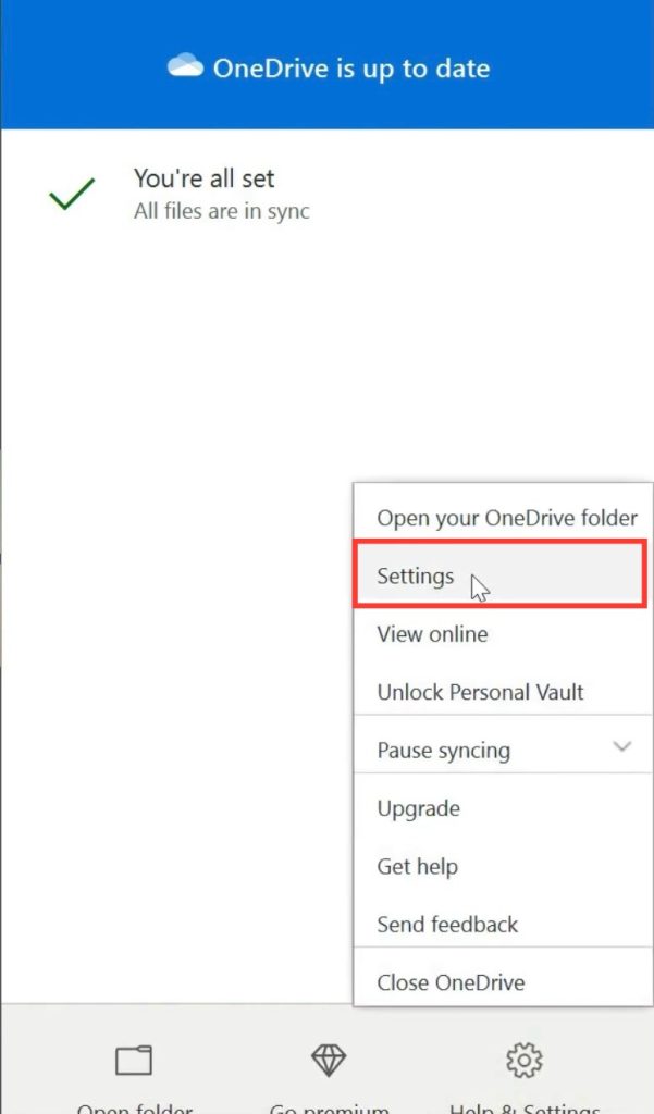 Change onedrive folder location